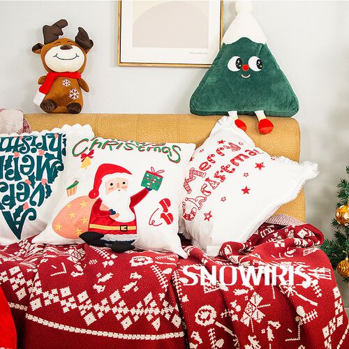 圣诞抱枕节日氛围装饰玩偶客厅沙发靠垫圣诞O树喜庆靠枕车载腰靠