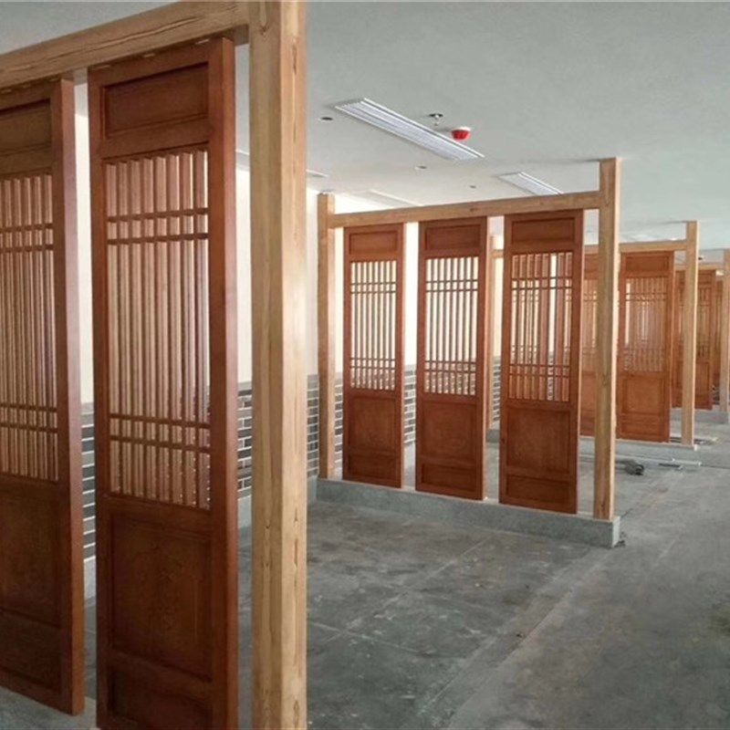 实木线条实木花格镂空雕花隔w断屏风玄关电视背景墙中式仿古门窗