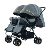 双胞胎婴儿推车可进电梯可坐可躺轻便折叠二胎小宝宝双人遛娃神器