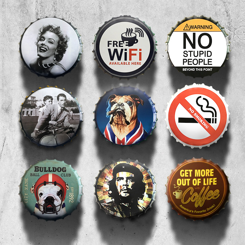 复古啤酒盖工业风酒吧墙面怀旧网咖创意咖啡客厅装饰品壁饰挂件,家居饰品,壁饰,淘宝优惠券,粉丝福利购,淘宝优惠卷