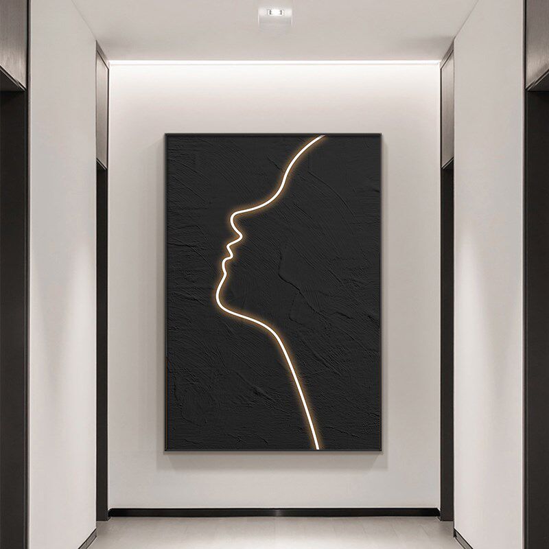 极简抽象色块线条人物装饰画侘寂风玄关挂画简约走廊过道客厅壁画