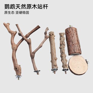 葡萄树杈鸟用站杆花椒木站板站台鹦鹉站架鸟栖木套装