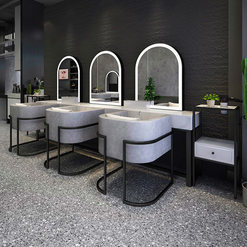 网红理发店镜台简约发廊专用双面镜影楼带灯化妆台美容美发烫染桌,商业/办公家具,理发镜台,淘宝优惠券,粉丝福利购,淘宝优惠卷