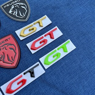适用于标致5008 4008 308改装GT标金属车标贴装饰贴车身贴车尾标