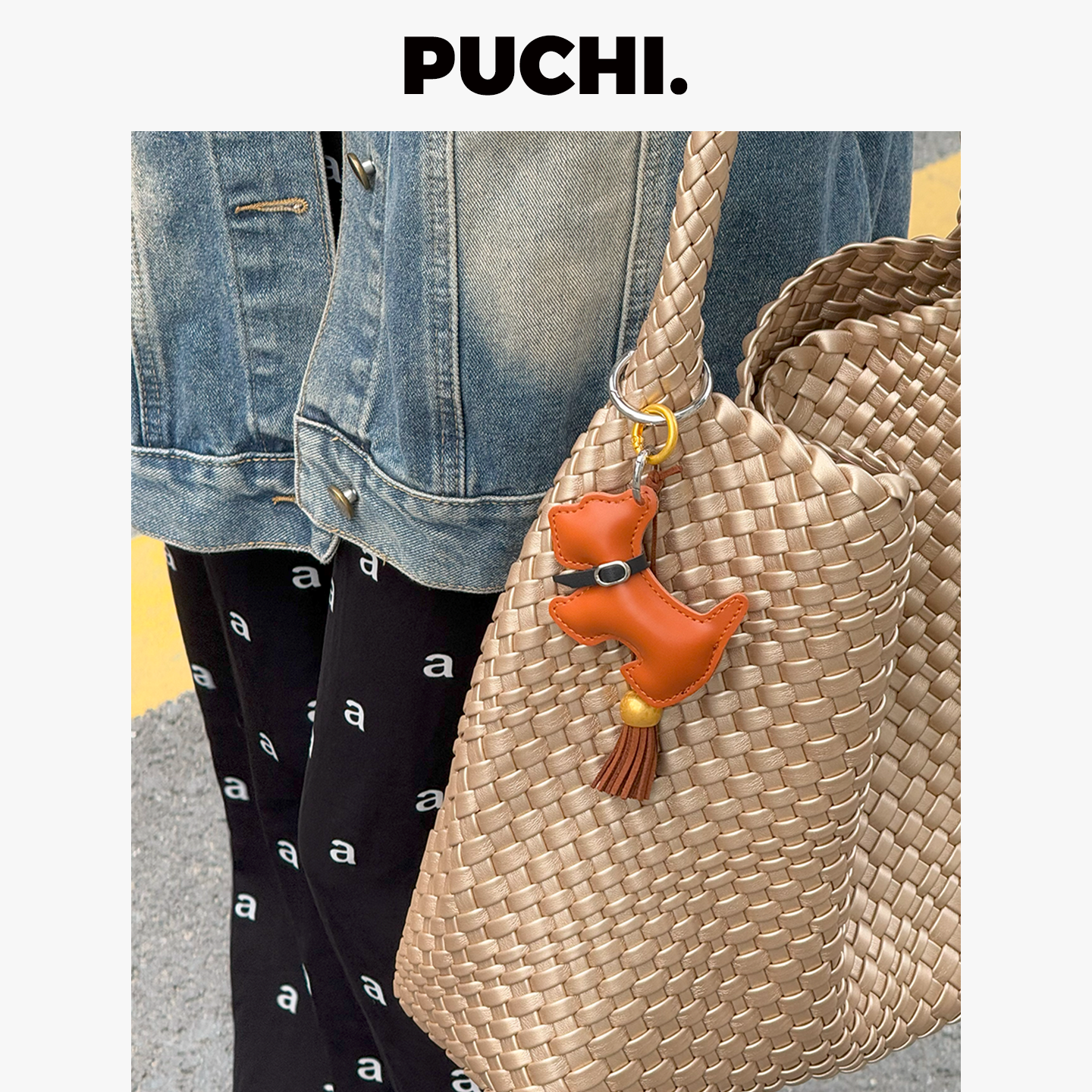 《MiuM. 可可小狗》PUCHI.噗哧商店 PU皮质项圈小狗挂饰流苏I包挂
