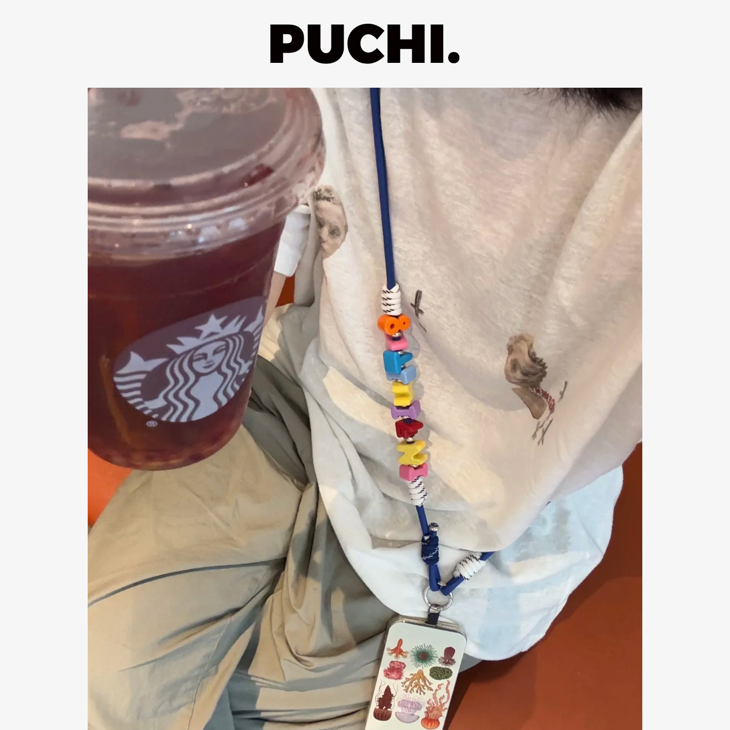 《DIY应援字母挂件》PUCHI.噗哧商店 蓝色字母长款ins手机斜挂