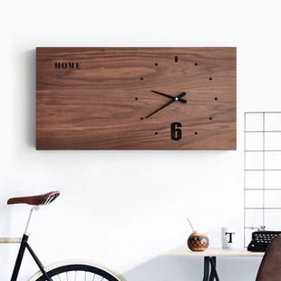 长方形 胡桃木 电表箱装饰画横版加长遮挡箱长款遮U电箱的挂钟定