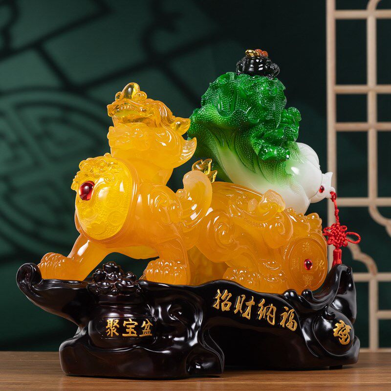 招财纳福旺财玉貔貅摆件r玉白菜客厅办公室店铺桌面装饰品开业礼