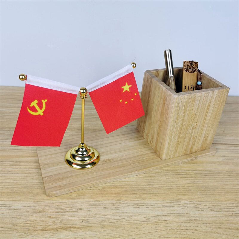 定制多功a能桌面时尚竹笔筒木质可爱公室桌面摆件送领导同事礼品