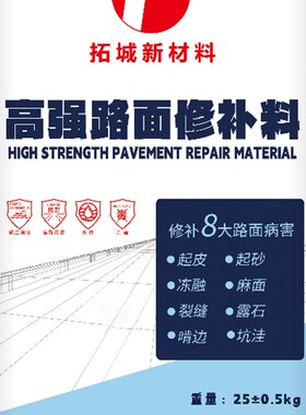 水泥路面修补g料高强度混凝土地面起沙绿色快干砂浆道路快速修复