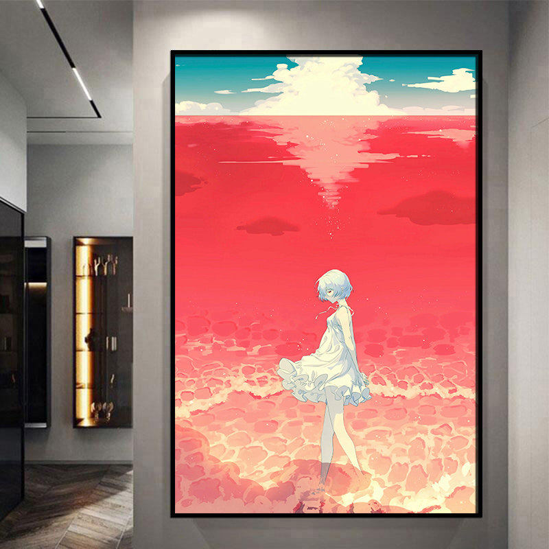 绫波丽EVA动漫海报挂画二次元装饰画卧室书房墙面壁画福音战士画