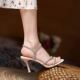 女夏41 露趾小码 43百搭42 简约H大码 凉鞋 高跟鞋 313233细跟水钻时尚