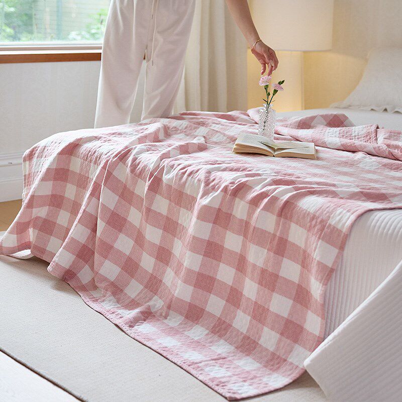 毛巾被空调毯单人三层纱布儿童盖F毯柔软透气薄款学生毯子夏季