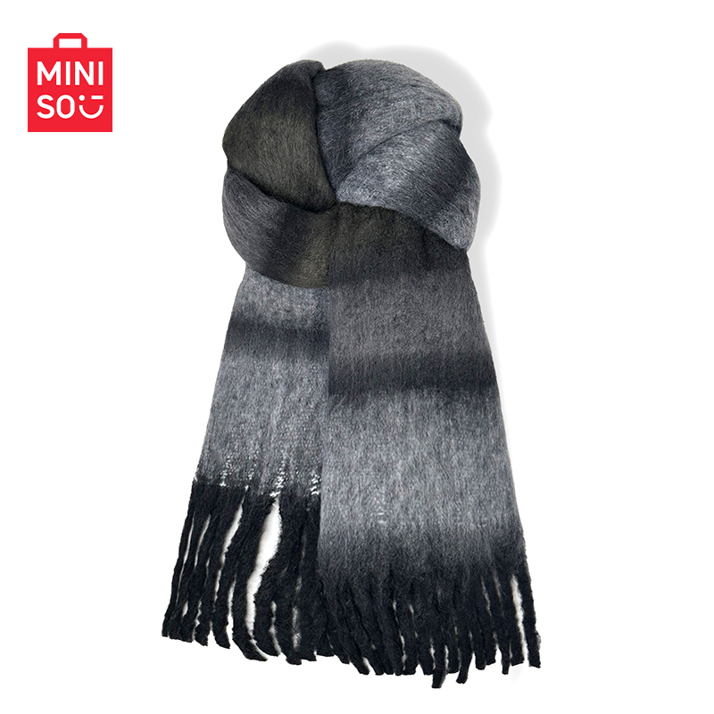 MINISO名创优品日系复古墨绿围巾