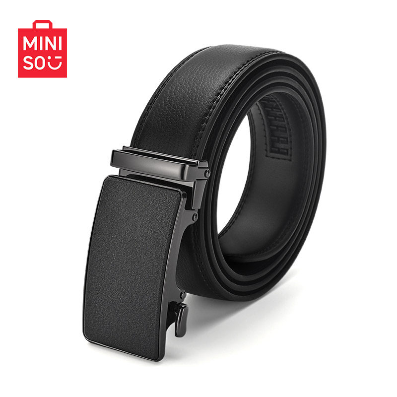 MINISO名创优品皮带男士2026新款商务休闲真牛皮自动扣腰带年轻人,服饰配件/皮带/帽子/围巾,腰带/皮带/腰链,淘宝优惠券,粉丝福利购,淘宝优惠卷