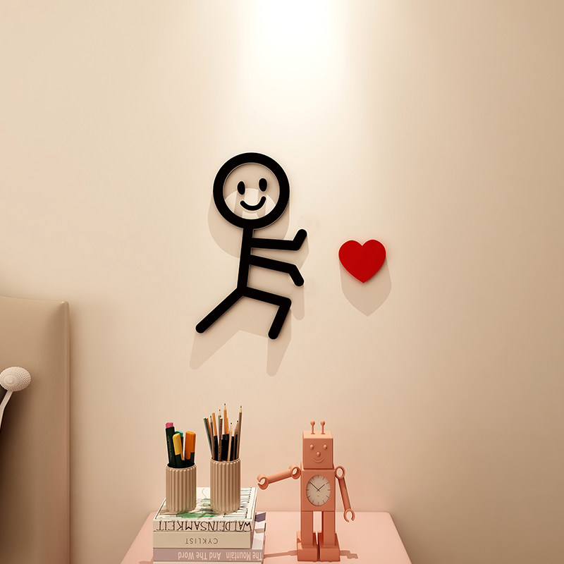 爱小人推心比心墙d立体房间装饰品墙面布置店铺墙面装饰温馨,家居饰品,软装墙贴,淘宝优惠券,粉丝福利购,淘宝优惠卷