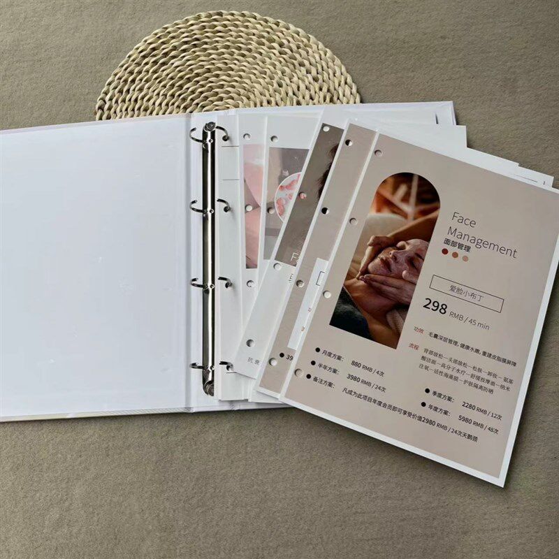 活页夹美容院美发价目表菜谱KTV酒水单设计定制制作纹绣手册换活