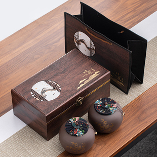 档紫砂茶叶罐包装礼盒空盒通用红茶普洱茶包装盒绿茶密封罐定制