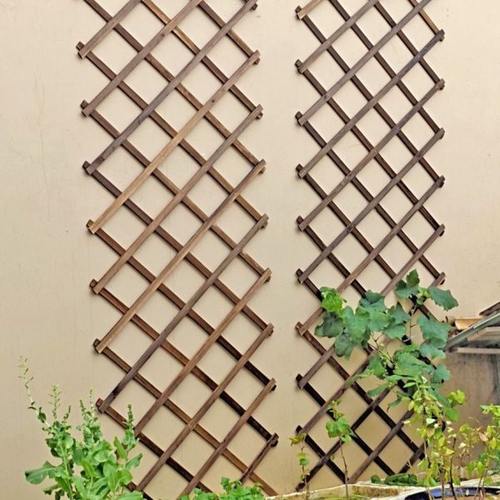 防腐木栅栏爬藤架墙户外围栏装饰阳台小篱笆庭院隔断伸缩网格花架