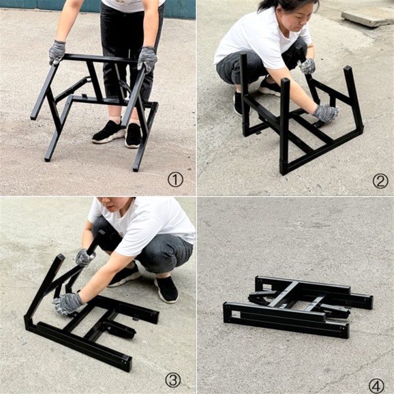 折叠桌子架 小桌腿金属桌脚铁架子 矮桌子腿 长方U形支架 吃饭桌