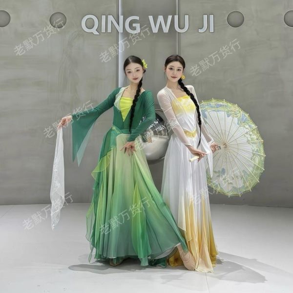 又见新款古典舞服装表演服演出服双人青蛇舞2025白舞服蛇飘逸白青