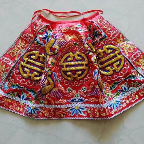 高档手工凸绣土地公披风 福德正神披风 手工刺绣 寿字衣 24cm