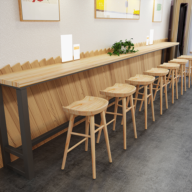 简域吧台椅实木吧椅复古高脚凳酒吧椅吧台凳桌椅高脚椅