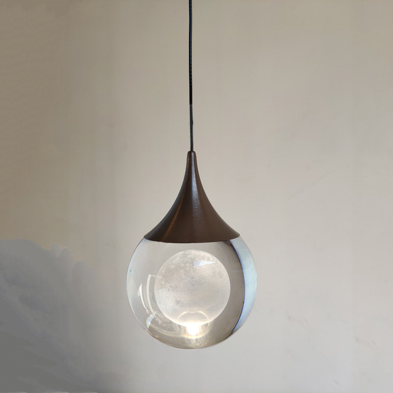 现代创意卧室床头吧台水晶吊灯新款家用客厅极简背景艺术吊灯