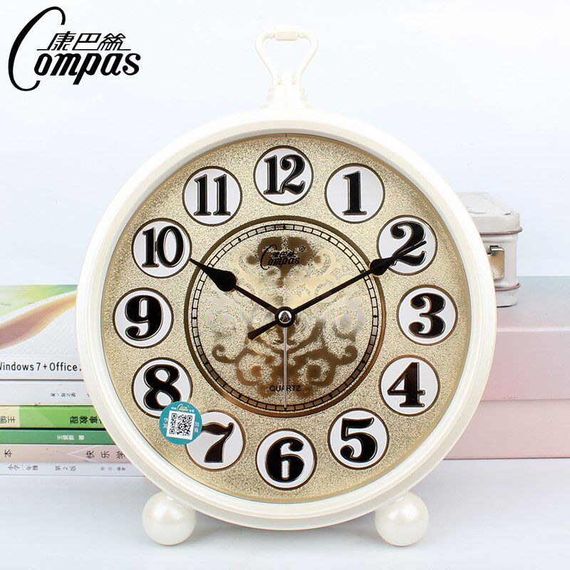 康巴丝座钟摆钟客厅闹钟欧式创意个性台式钟静音时小钟表