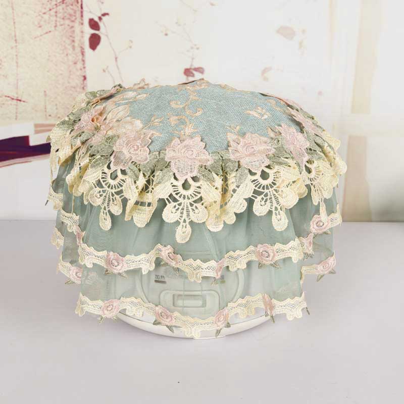 电饭煲盖巾盖布电饭锅韩版家用蕾丝布艺通用椭圆形茶具防尘罩定制