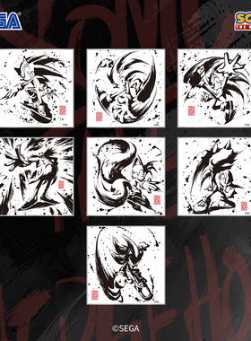 SEGA世嘉 刺猬索尼克SONIC亚克力色纸动漫水墨风周边