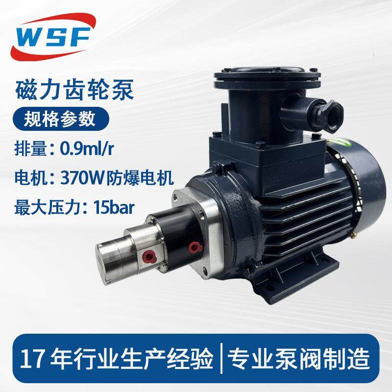 0.9CC磁力齿轮泵交流防爆电机380V不锈钢防腐蚀化工计量泵厂家