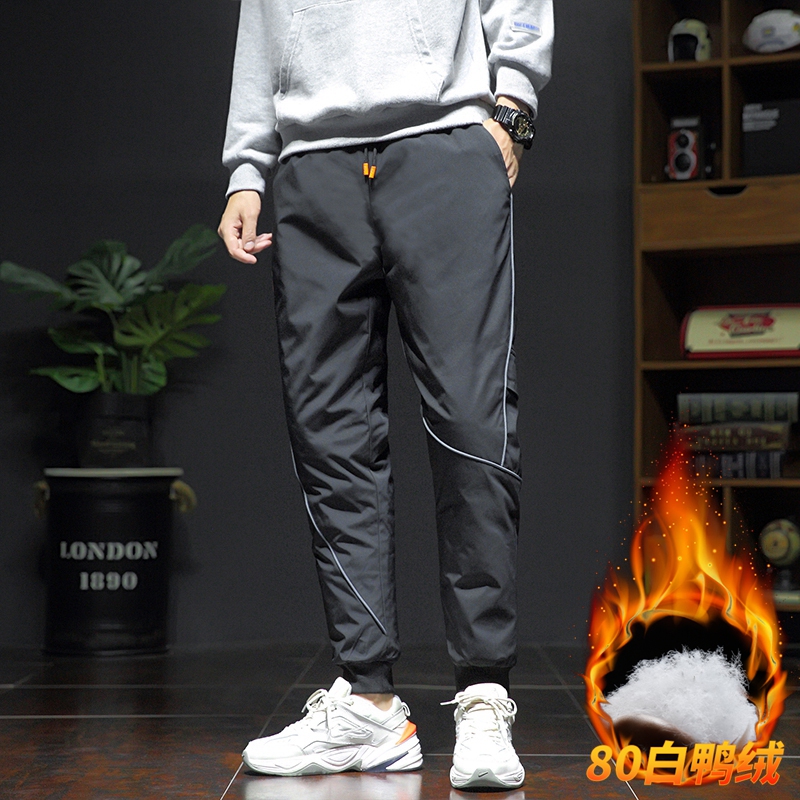 2023秋冬新款羽绒裤男士外穿裤子保暖户外运动保暖休闲长裤