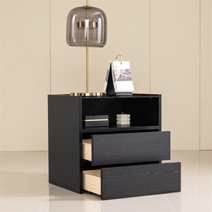 北欧简约床边柜意式极简卧室床头柜现代轻奢风多功能床头储物柜