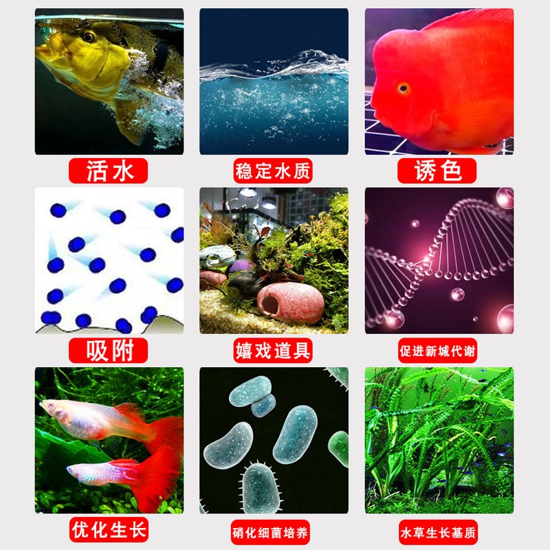 鱼缸过滤材料火山石滤材水族滤材罗汉鱼过滤器颗粒红原石底砂