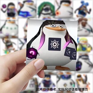 177张无畏契约企鹅表情包贴纸趣味搞笑创意防水贴纸手账装饰贴画