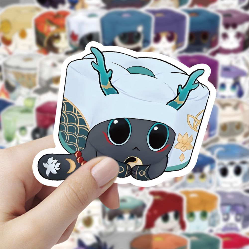 120张崩铁猫猫糕贴纸=可爱卡通装饰手机电脑行李箱防水贴画diy贴