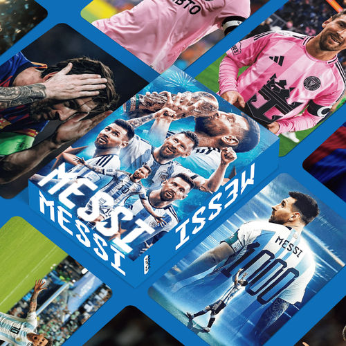 55张Lionel Messi利昂内尔·梅西镭射小卡世界杯足球LOMO卡明信片