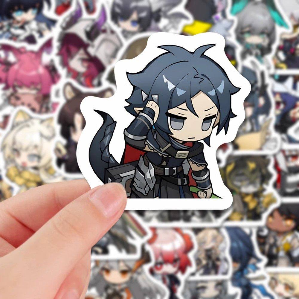 216张Q版明日方舟人物贴纸个性笔记本电脑手机壳水杯手账装饰贴画