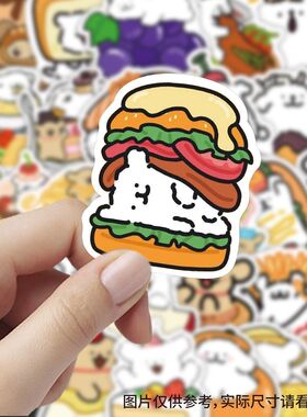 180张食物线条小狗贴纸卡通可爱马尔济斯Maltese贴画手机手账贴纸