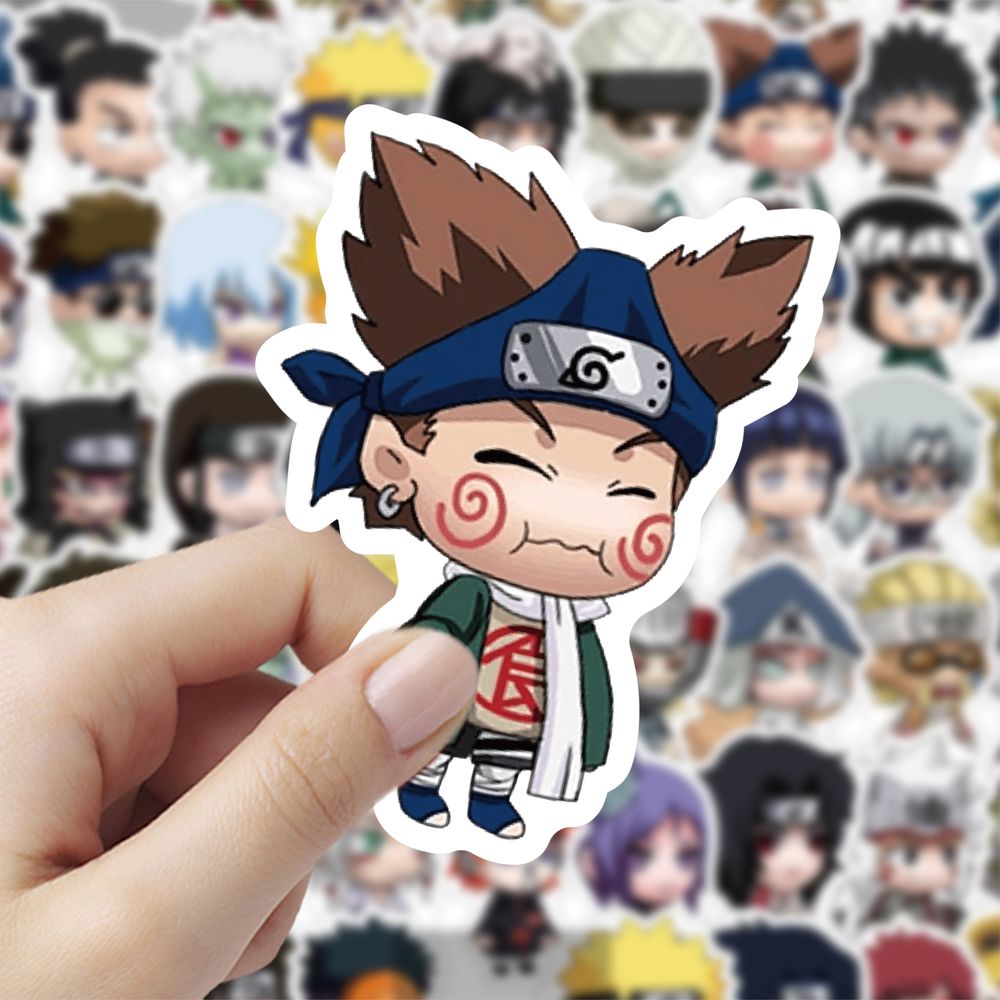 60张火影忍者贴纸可爱卡通动漫人物装饰手机壳行李箱标签水封口贴