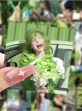 绿色小清新头像高颜值贴纸ins周边装饰笔记本手账diy手机防水贴画