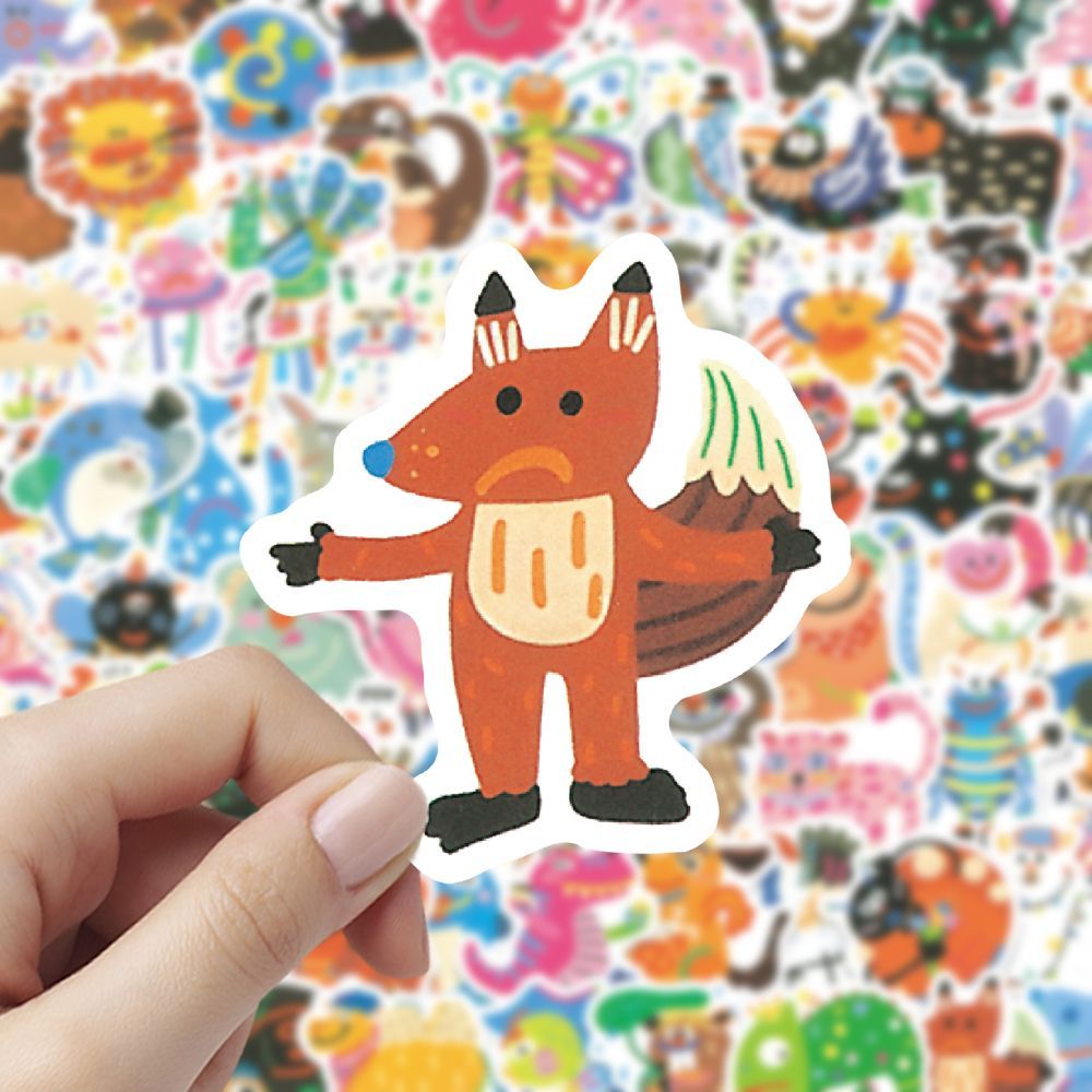 300贴彩绘缤纷动物贴纸