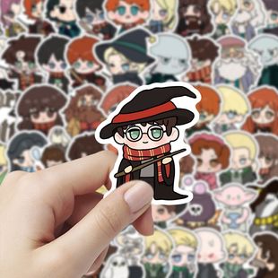 206张哈利波特贴纸卡通可爱装 饰手账本周边笔记本手机diy贴画防水
