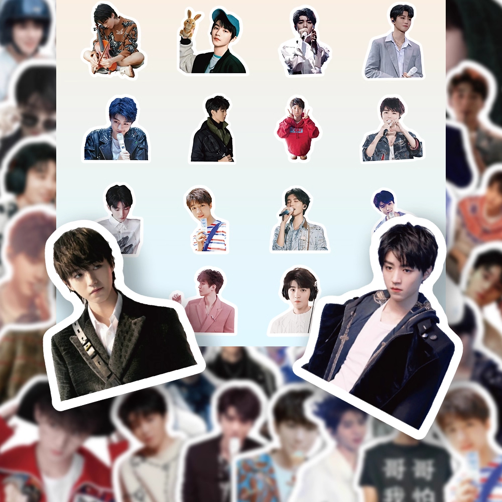 60张王俊凯贴纸合集周边高清照片手机行李箱防水装不留胶应援贴