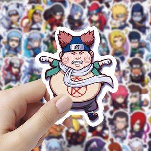 Q版火影忍者直立卡通周边贴纸可爱手机贴画装饰手账笔记本diy防水