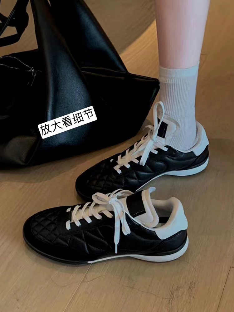 菱格小香风运动鞋德训鞋小白鞋