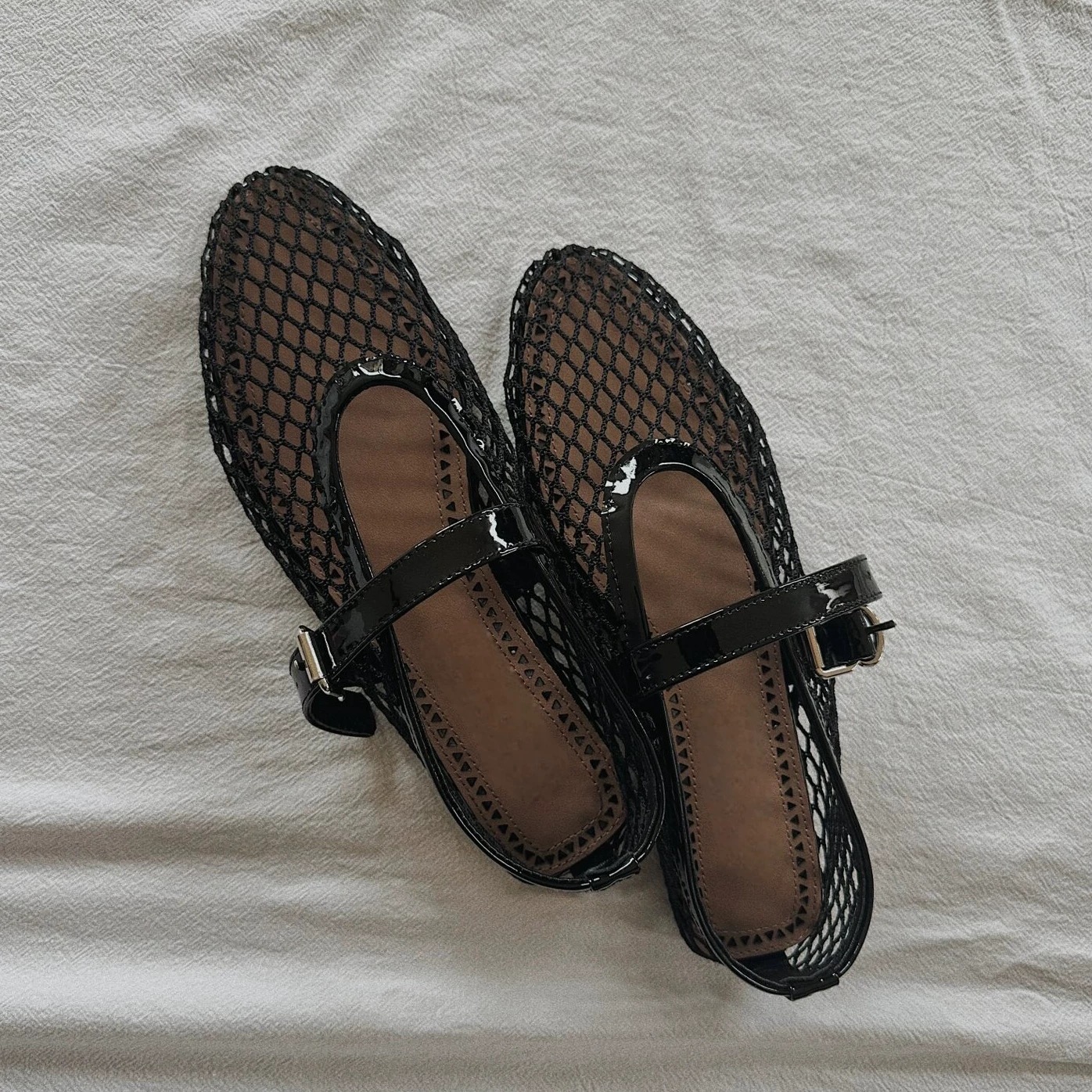 2025新款小众款网布芭蕾女鞋