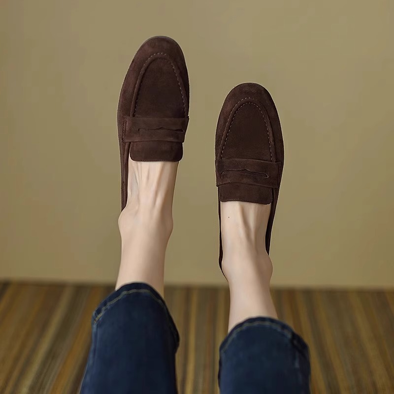 2025春秋新款法式复古豆豆鞋