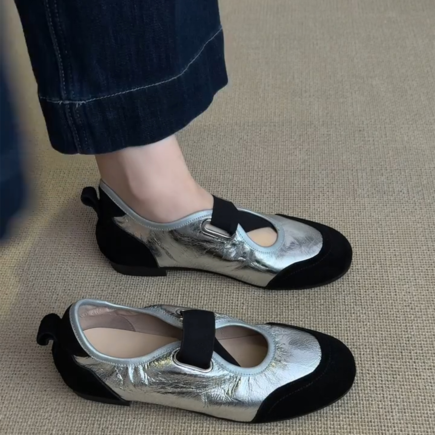 牛皮版~真皮复古玛丽珍鞋女平底